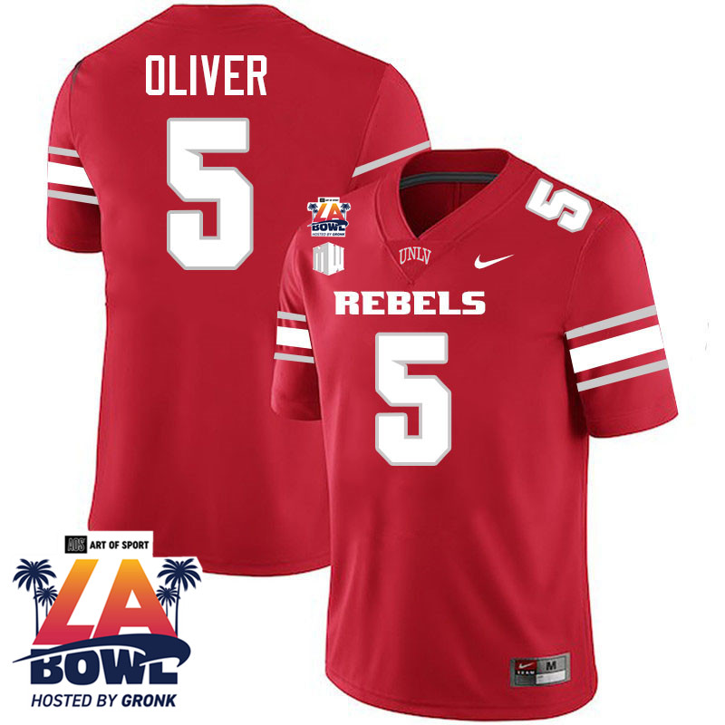 Cameron Oliver LA Bowl Jersey,UNLV Rebels 2024 LA Bowl Jersey-Scarlet